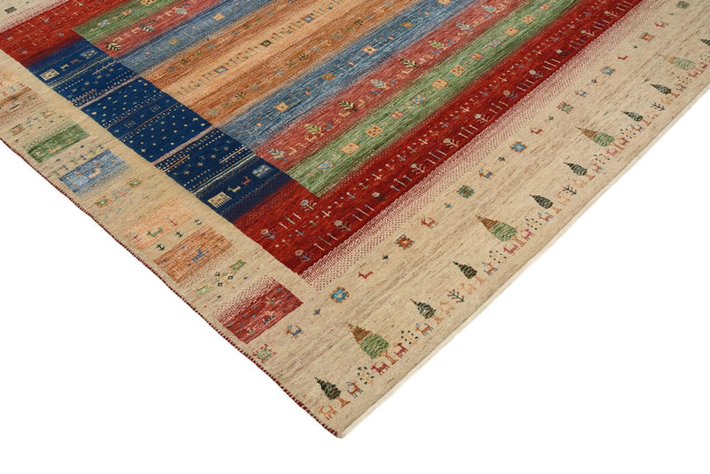 Gabbeh Teppich - Loribaft Indus quadratisch  - 203 x 203 cm - mehrfarbig