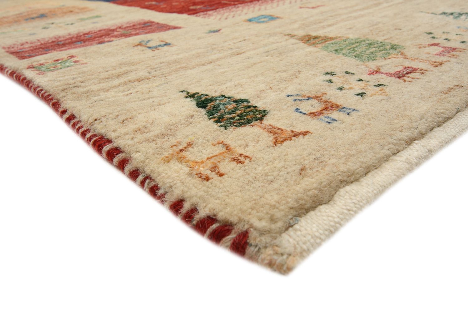 Gabbeh Teppich - Loribaft Indus quadratisch  - 203 x 203 cm - mehrfarbig