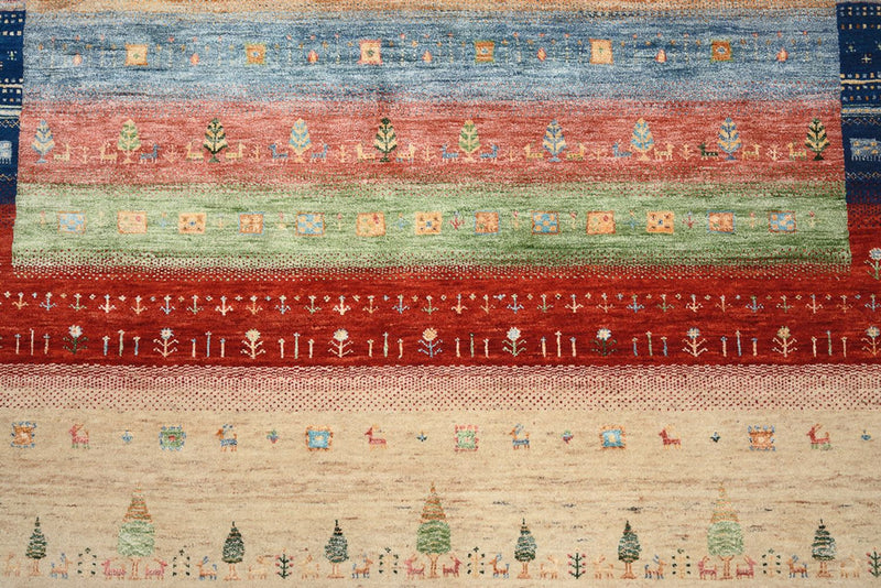 Gabbeh Teppich - Loribaft Indus quadratisch  - 203 x 203 cm - mehrfarbig