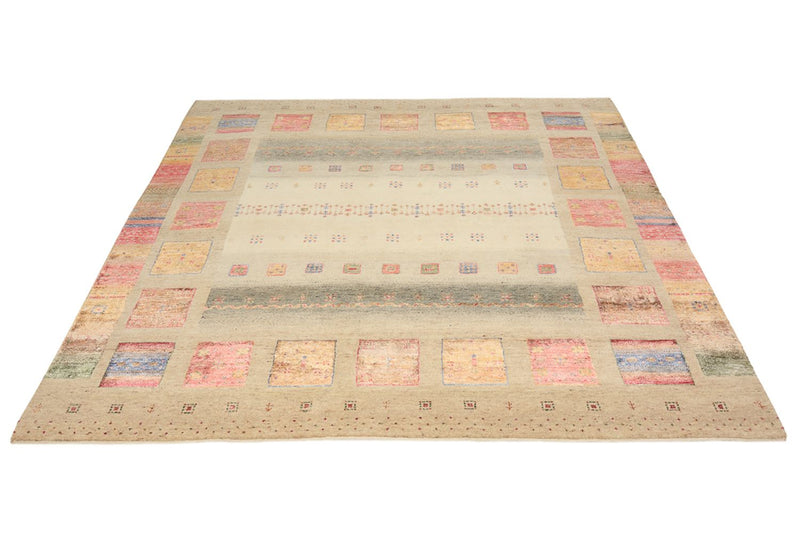 Gabbeh Teppich - Loribaft Indus quadratisch  - 206 x 204 cm - dunkelbeige