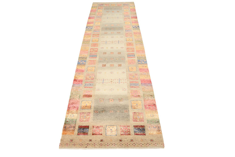Läufer Gabbeh - Loribaft Indus - 305 x 81 cm - dunkelbeige