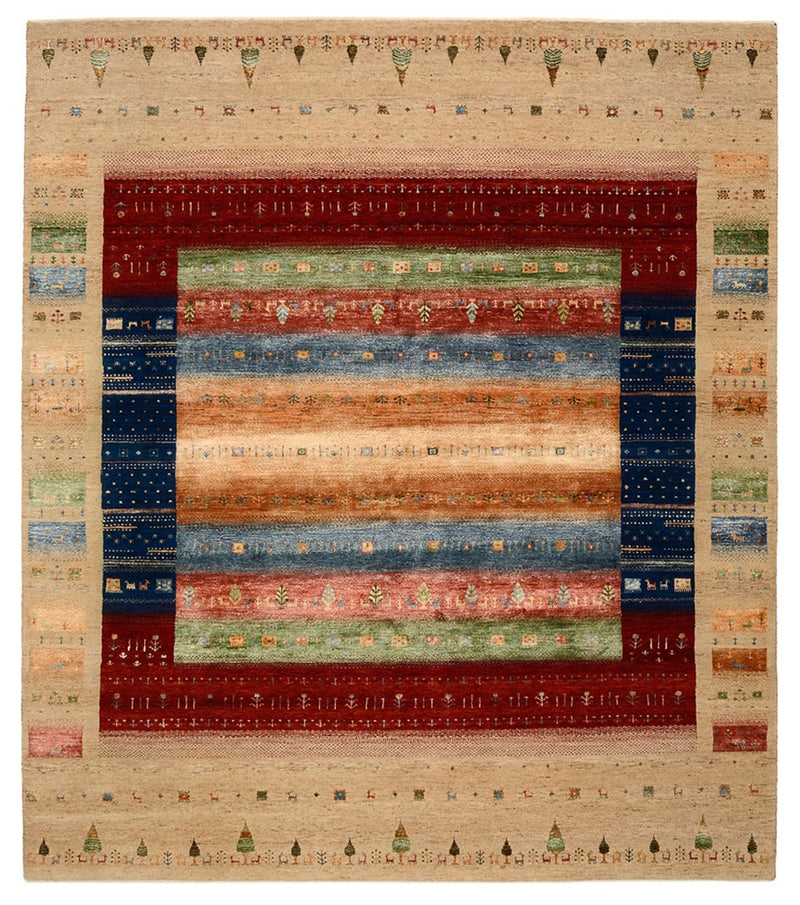 Gabbeh Teppich - Loribaft Indus - 236 x 205 cm - mehrfarbig