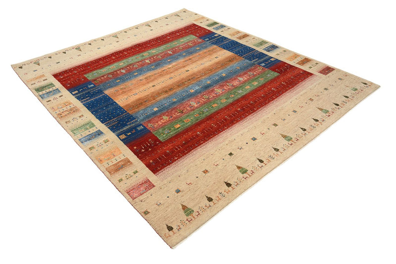 Gabbeh Teppich - Loribaft Indus - 236 x 205 cm - mehrfarbig