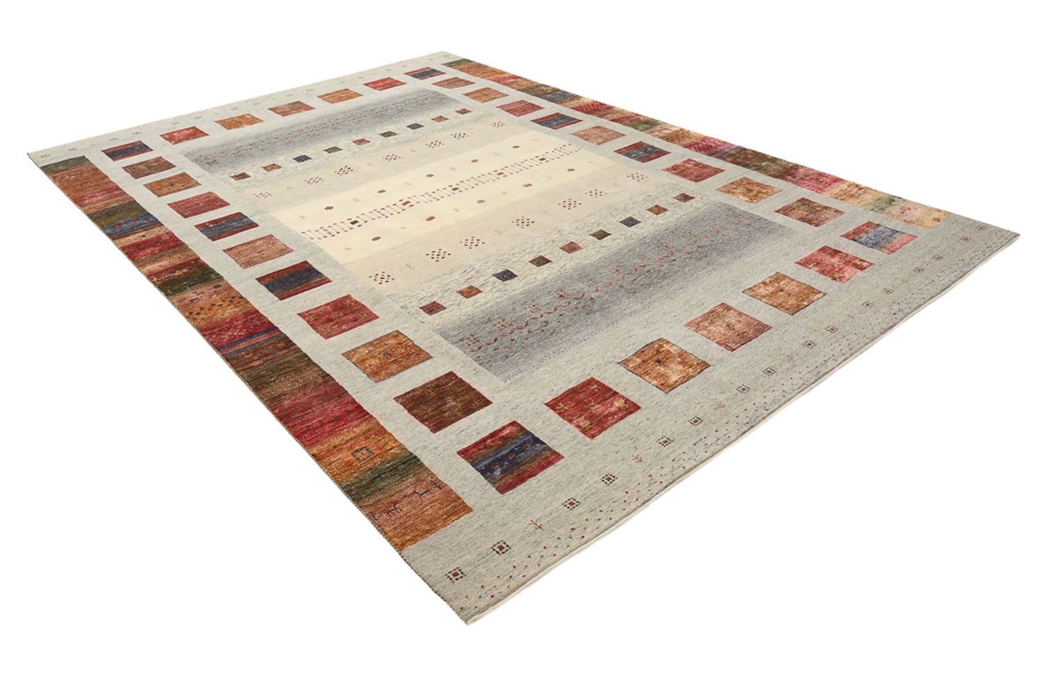 Gabbeh Teppich - Loribaft Indus - 351 x 251 cm - dunkelbeige