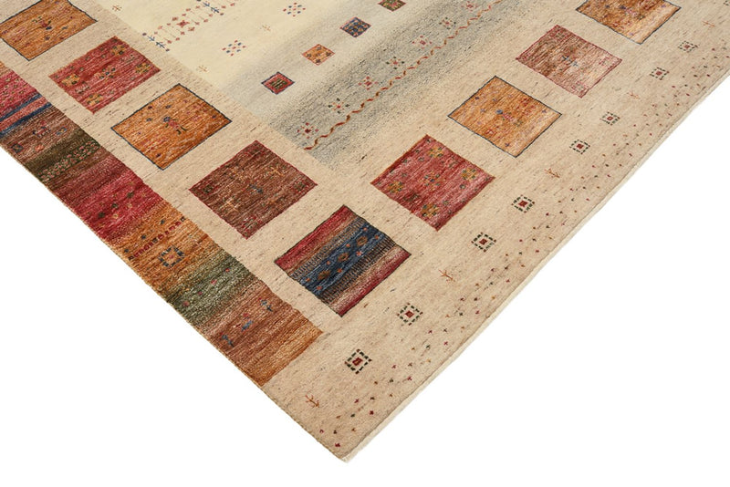 Gabbeh Teppich - Loribaft Indus quadratisch  - 204 x 202 cm - hellbeige