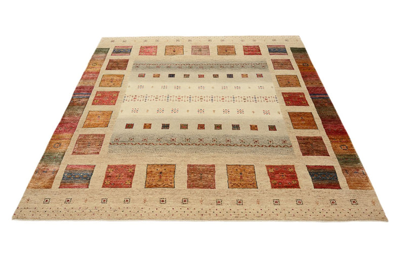 Gabbeh Teppich - Loribaft Indus quadratisch  - 205 x 203 cm - mehrfarbig