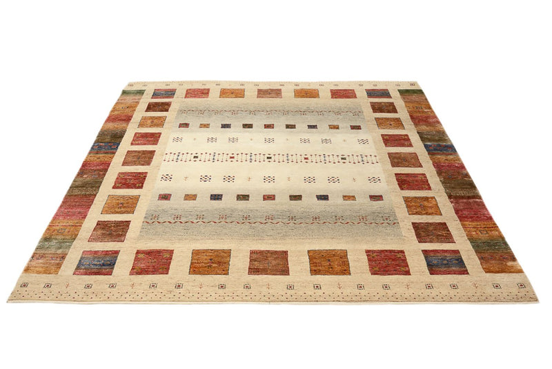 Gabbeh Teppich - Loribaft Indus quadratisch  - 253 x 249 cm - mehrfarbig