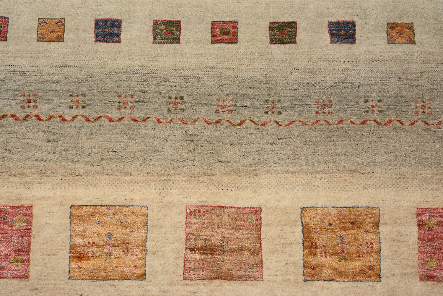 Gabbeh Teppich - Loribaft Indus quadratisch  - 253 x 249 cm - mehrfarbig