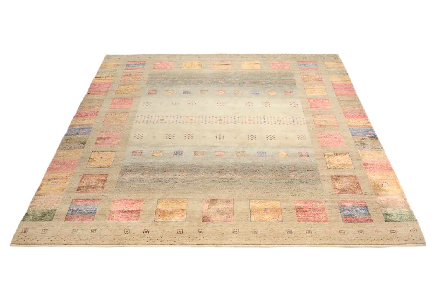 Gabbeh Teppich - Loribaft Indus quadratisch  - 253 x 249 cm - mehrfarbig