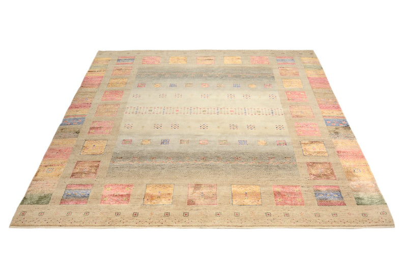 Gabbeh Teppich - Loribaft Indus quadratisch  - 253 x 249 cm - mehrfarbig