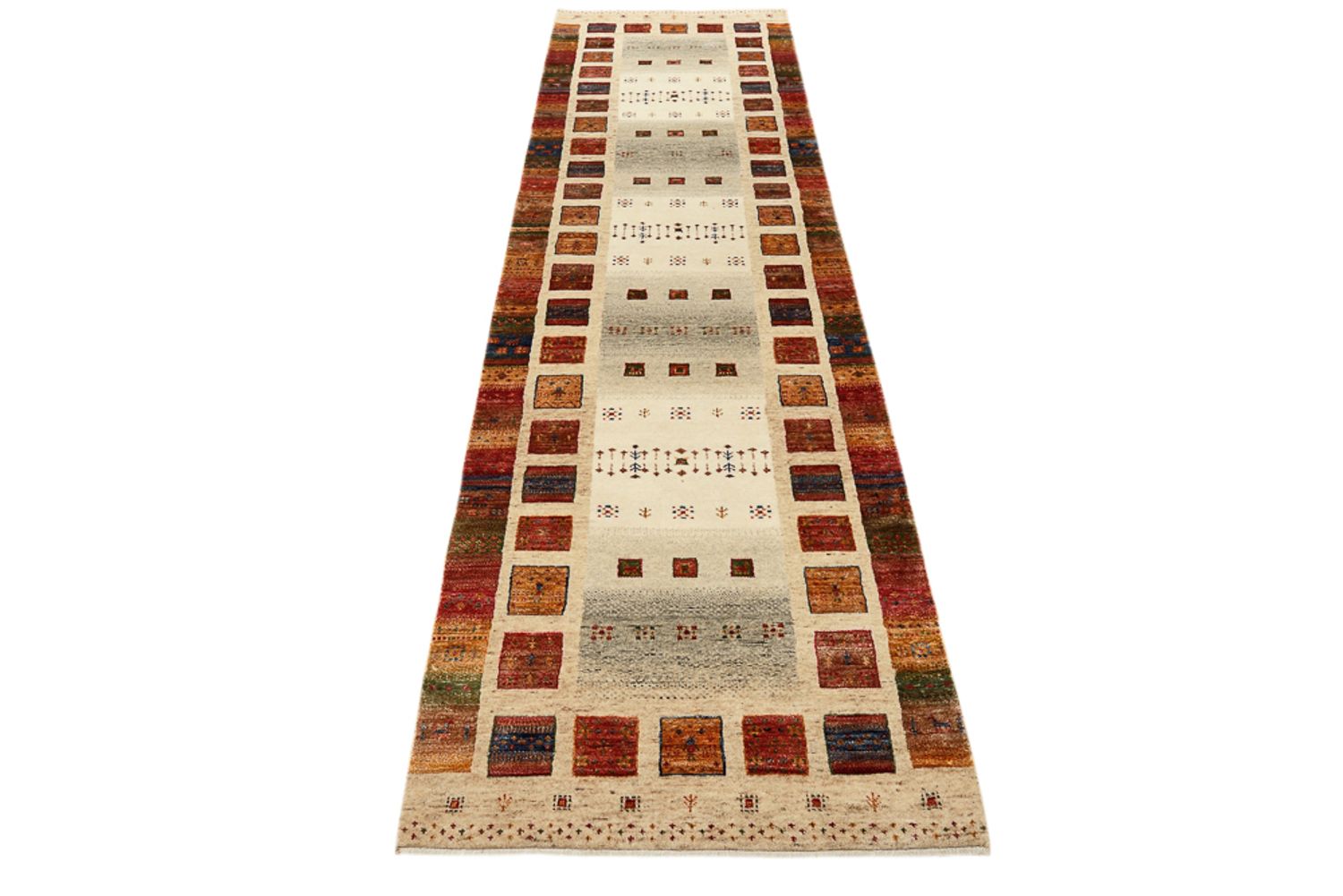 Läufer Gabbeh - Loribaft Indus - 295 x 82 cm - mehrfarbig