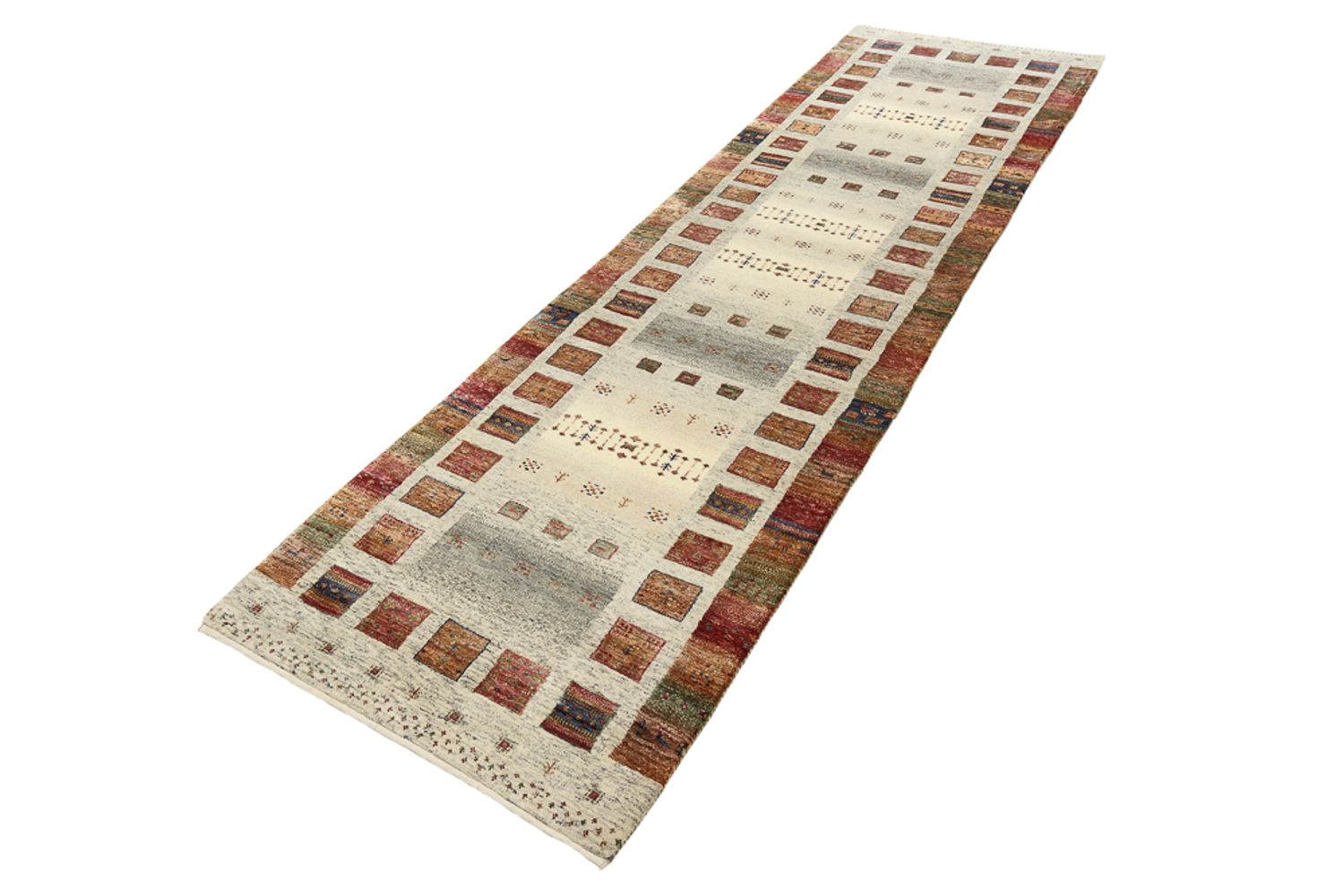 Läufer Gabbeh - Loribaft Indus - 294 x 82 cm - mehrfarbig