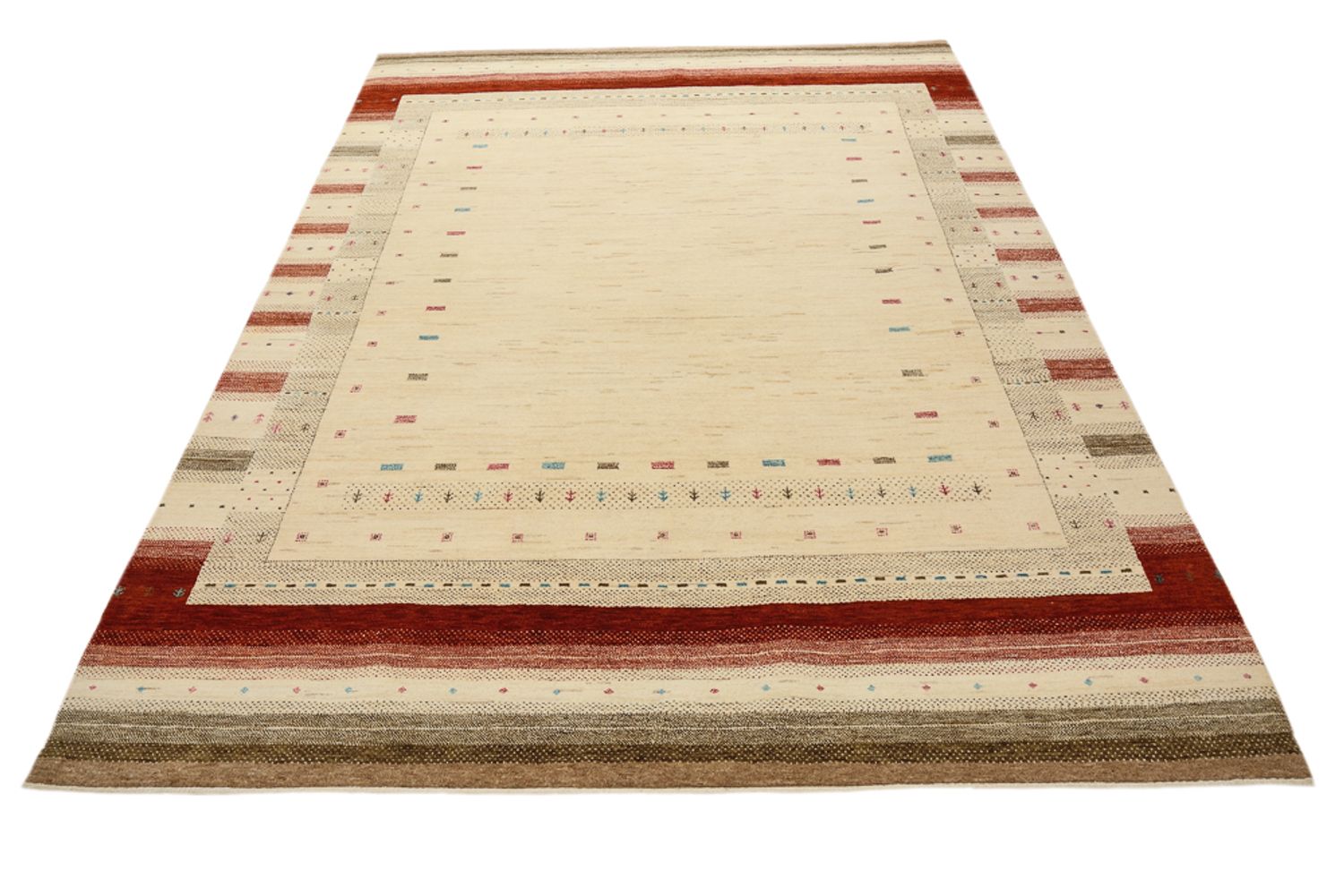 Gabbeh Teppich - Loribaft Indus - 243 x 171 cm - hellbeige