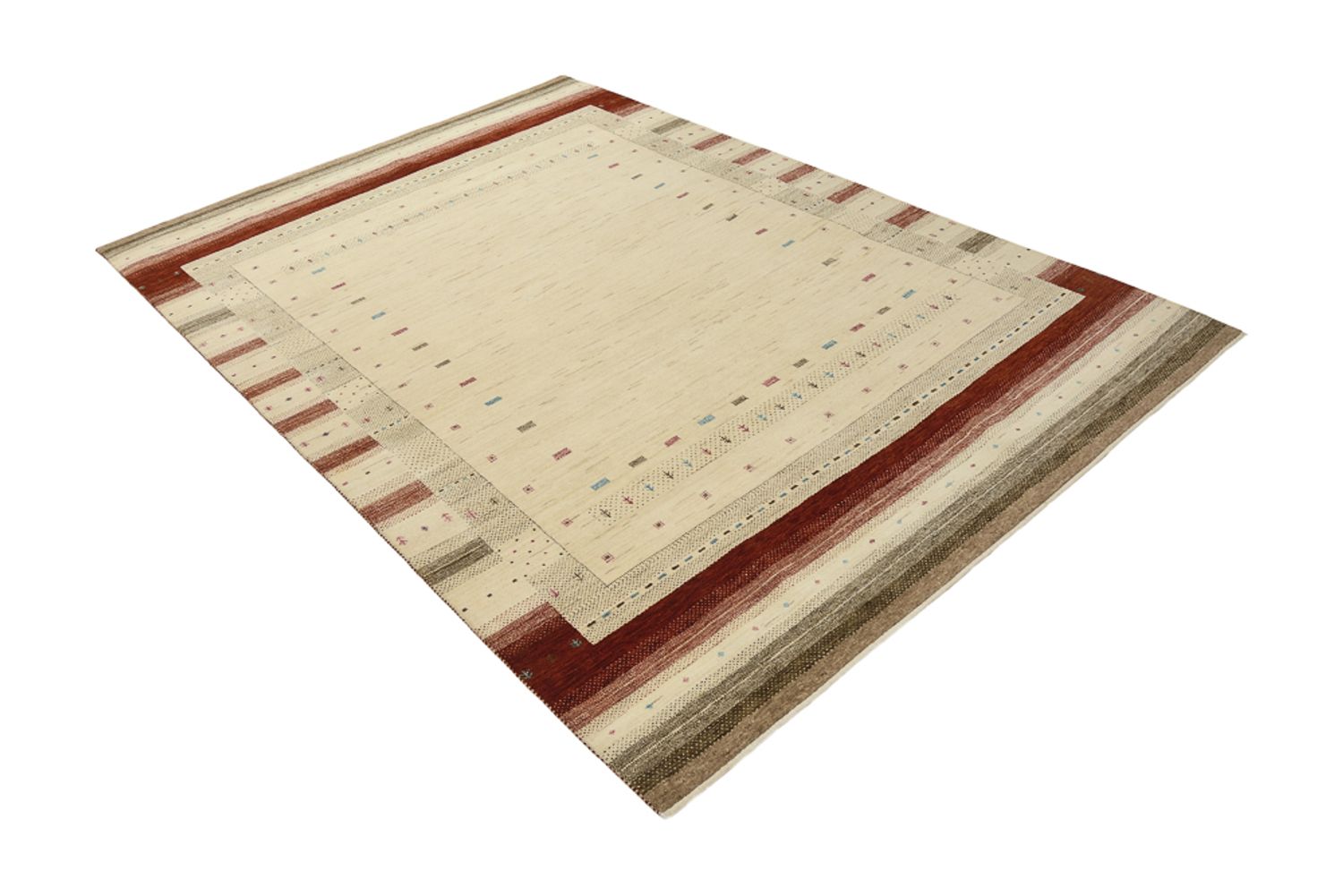 Gabbeh Teppich - Loribaft Indus - 243 x 171 cm - hellbeige