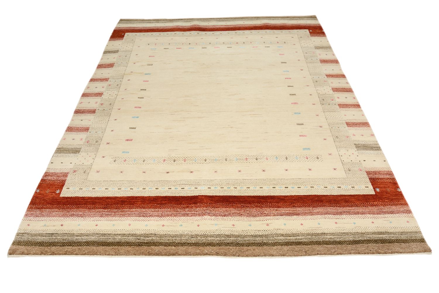 Gabbeh Teppich - Loribaft Indus - 243 x 171 cm - hellbeige