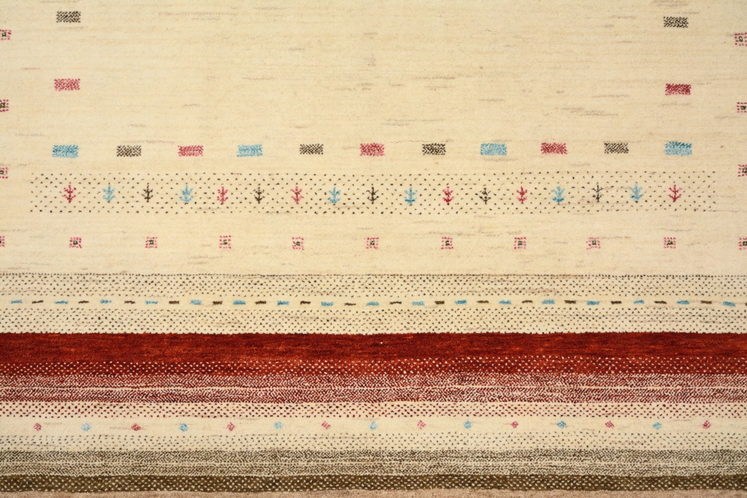 Gabbeh Teppich - Loribaft Indus - 198 x 156 cm - hellbeige