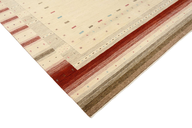 Gabbeh Teppich - Loribaft Indus - 300 x 254 cm - hellbeige