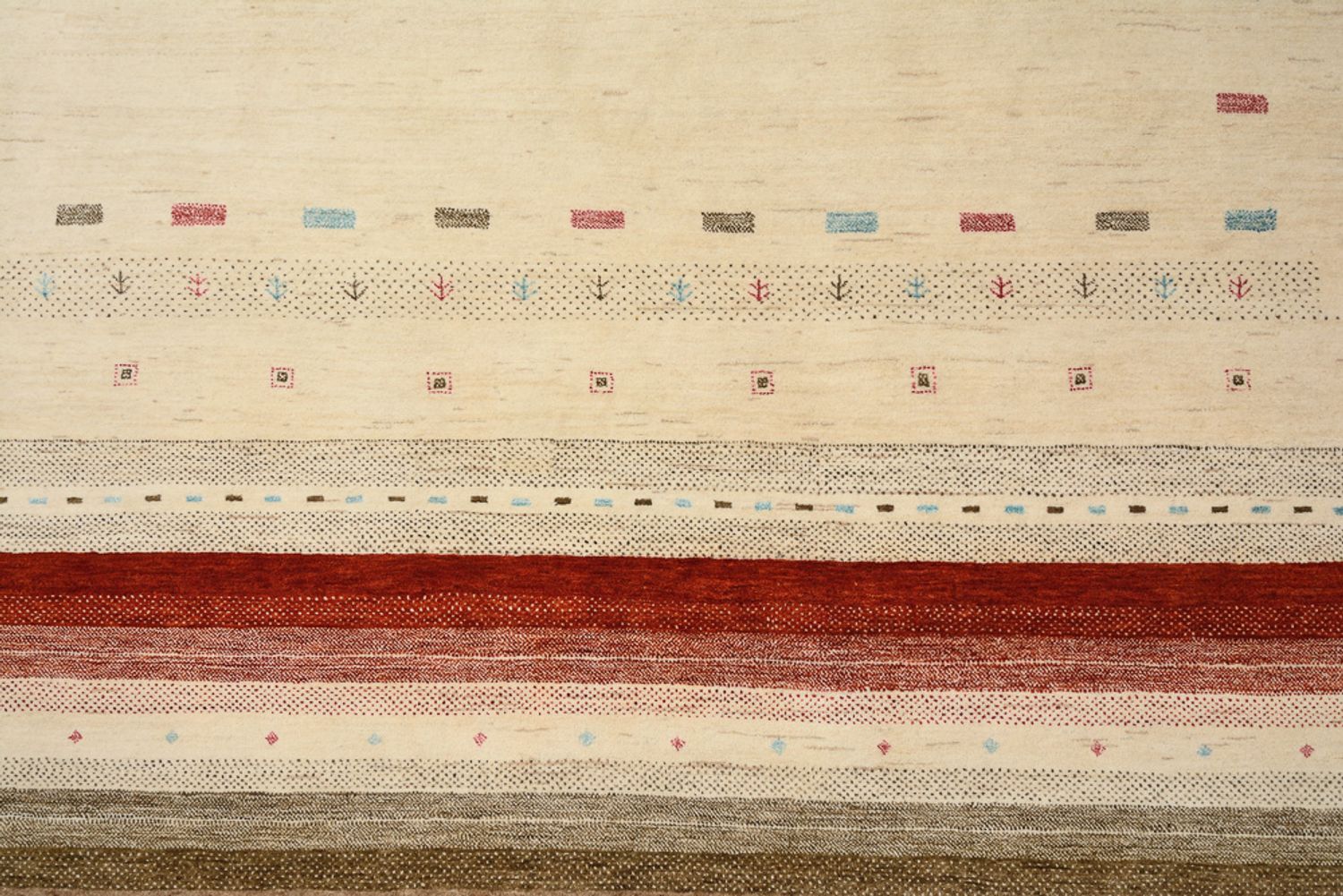 Gabbeh Teppich - Loribaft Indus - 300 x 254 cm - hellbeige