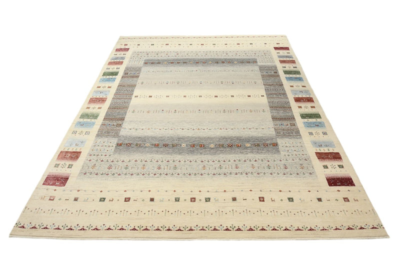 Gabbeh Teppich - Loribaft Indus - 351 x 248 cm - hellbeige
