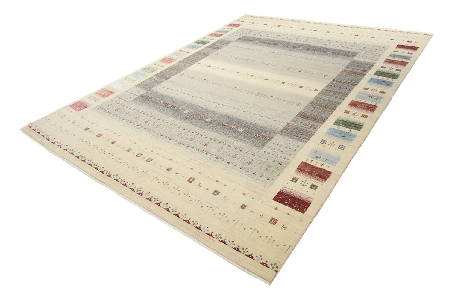 Gabbeh Teppich - Loribaft Indus - 351 x 248 cm - hellbeige
