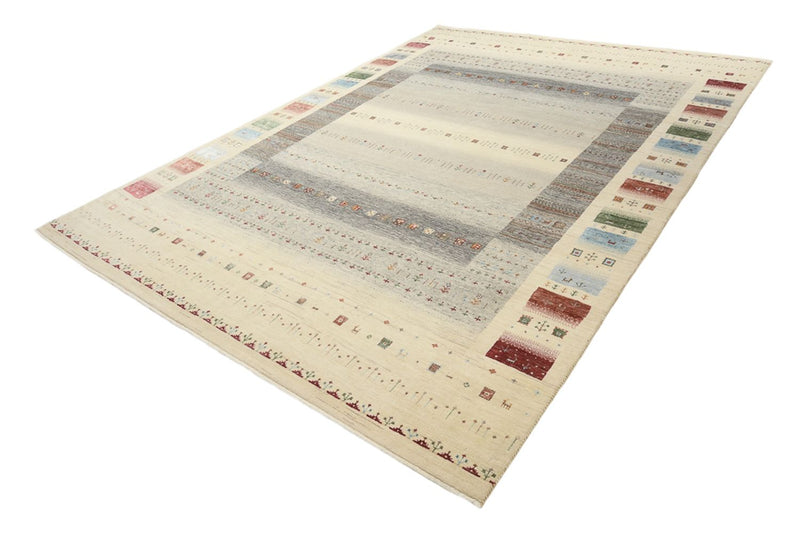 Gabbeh Teppich - Loribaft Indus - 351 x 248 cm - hellbeige