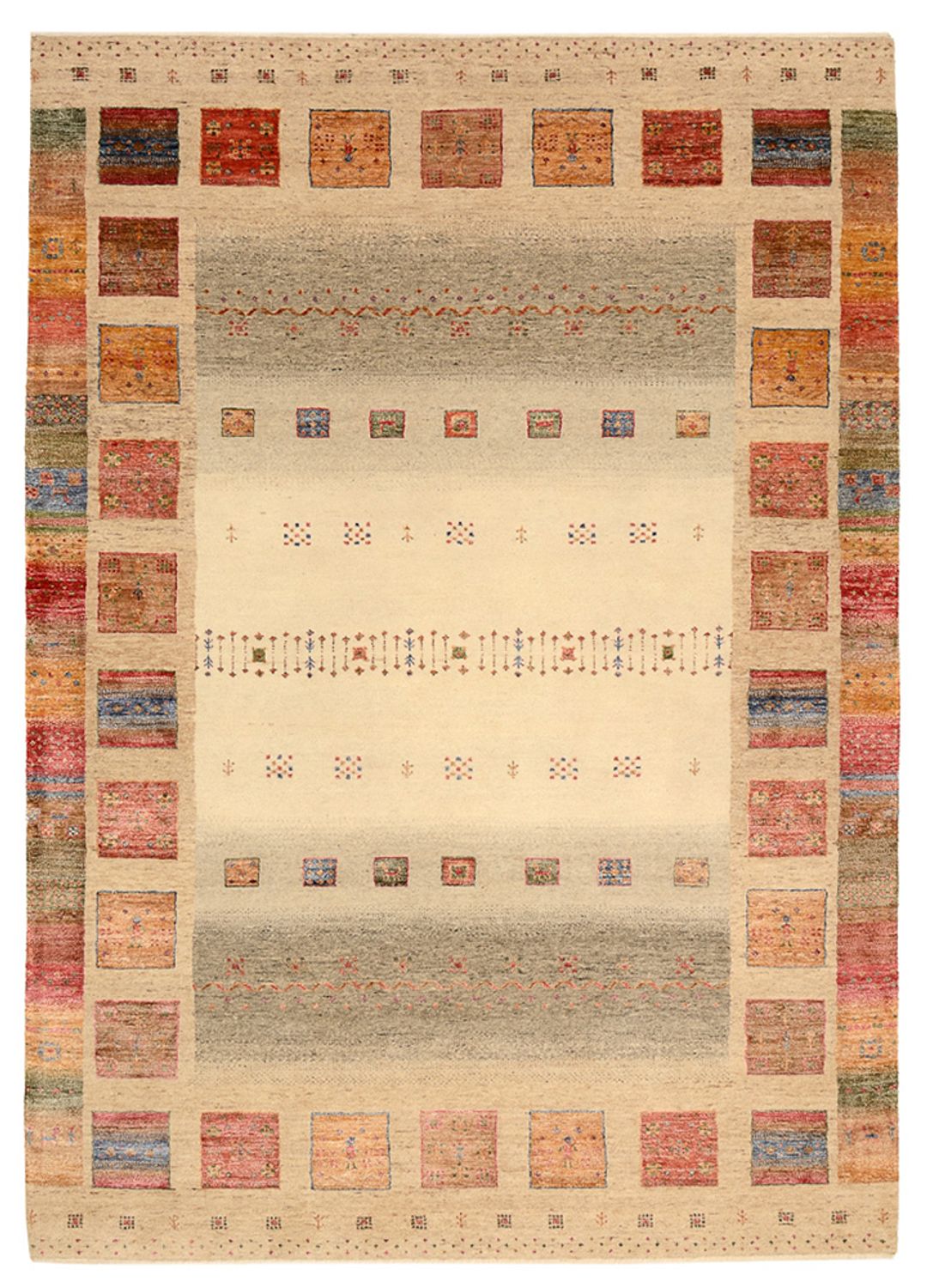 Gabbeh Teppich - Loribaft Indus - 244 x 175 cm - mehrfarbig