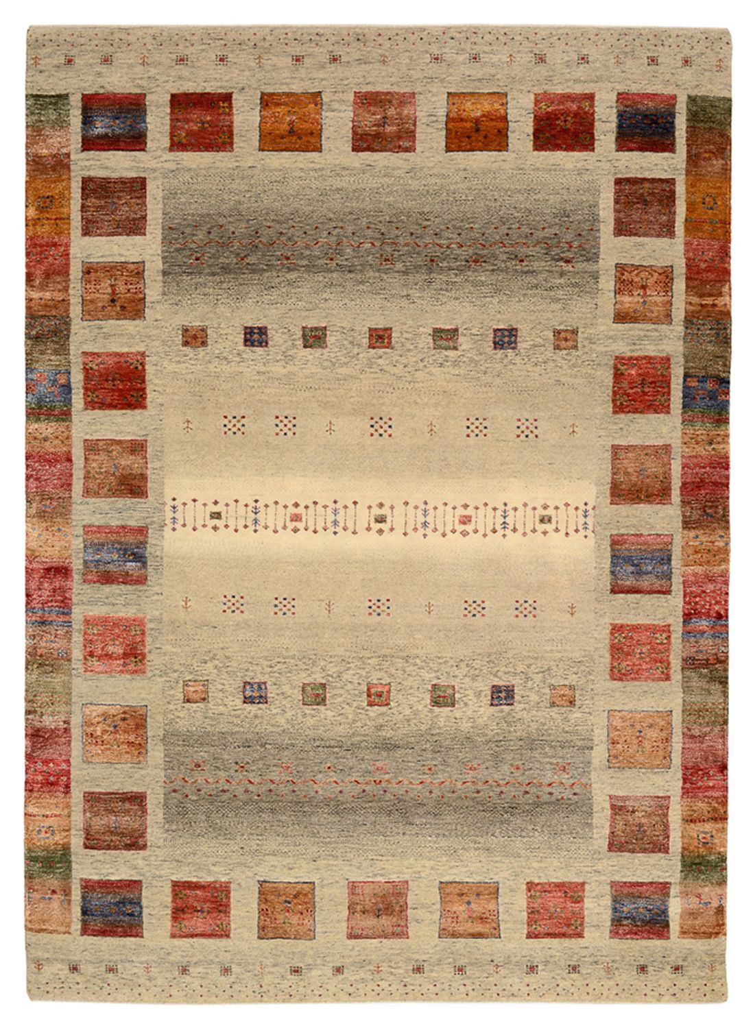 Gabbeh Teppich - Loribaft Indus - 239 x 174 cm - mehrfarbig