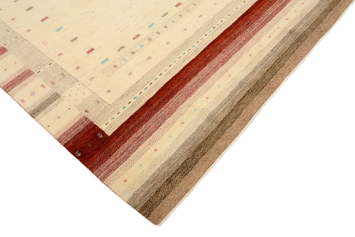 Gabbeh Teppich - Loribaft Indus - 299 x 210 cm - hellbeige