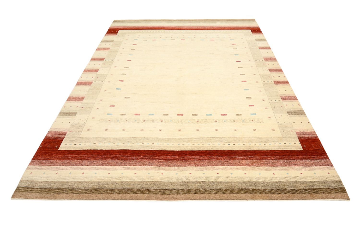 Gabbeh Teppich - Loribaft Indus - 342 x 254 cm - hellbeige