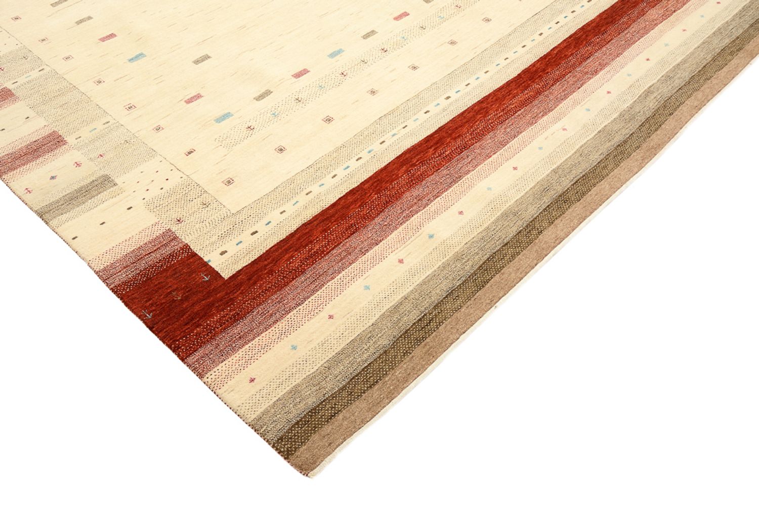 Gabbeh Teppich - Loribaft Indus - 342 x 254 cm - hellbeige