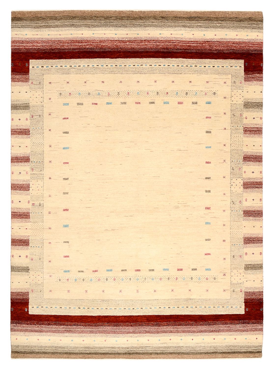 Gabbeh Teppich - Loribaft Indus - 238 x 174 cm - hellbeige