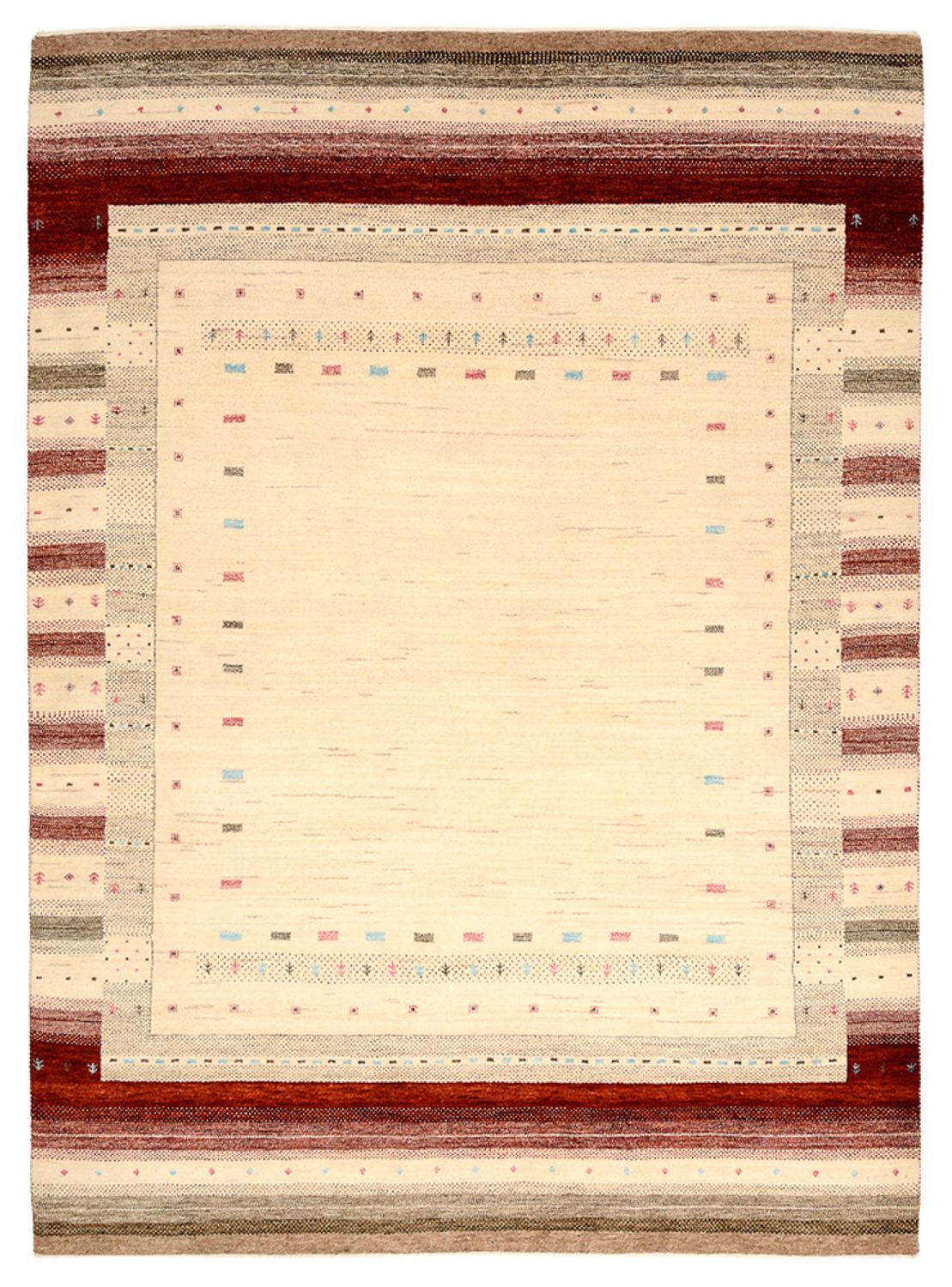 Gabbeh Teppich - Loribaft Indus - 240 x 175 cm - hellbeige