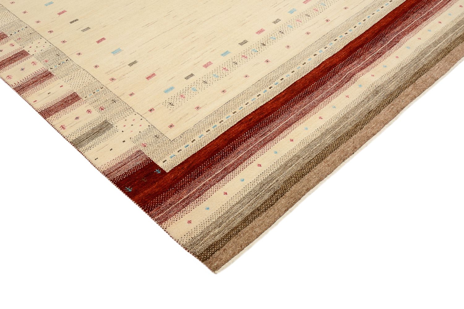 Gabbeh Teppich - Loribaft Indus - 240 x 175 cm - hellbeige