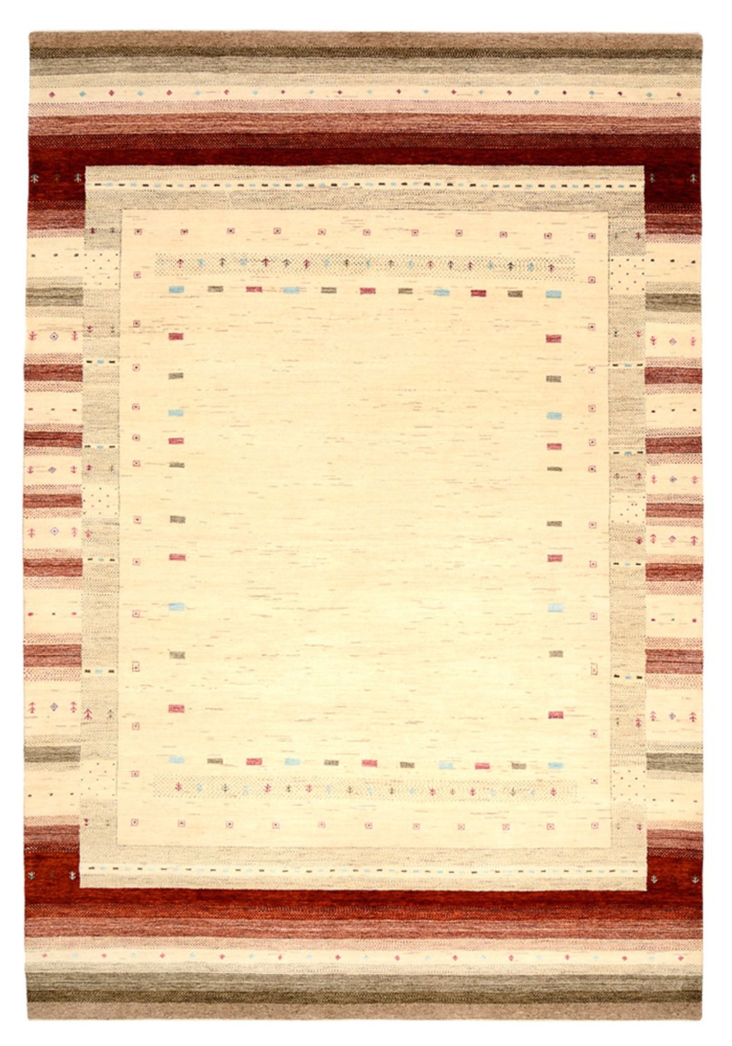 Gabbeh Teppich - Loribaft Indus - 304 x 205 cm - hellbeige
