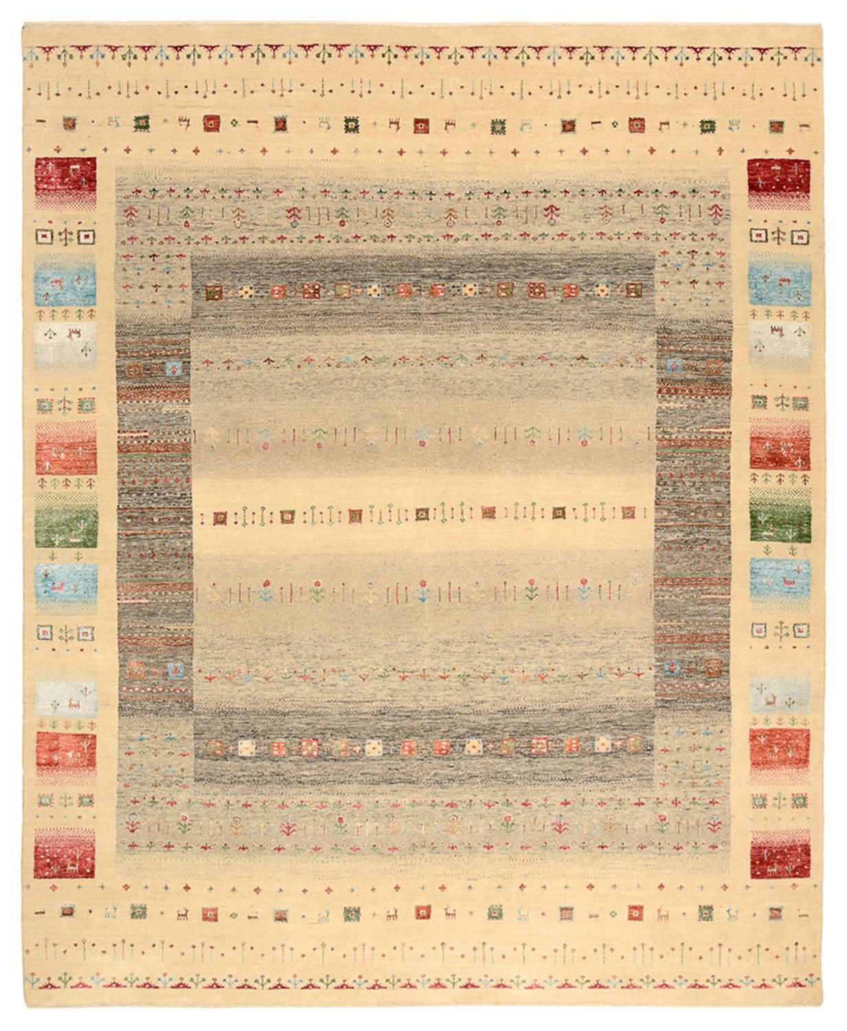 Gabbeh Teppich - Loribaft Indus - 252 x 203 cm - mehrfarbig