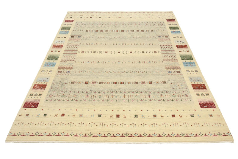 Gabbeh Teppich - Loribaft Indus - 241 x 172 cm - dunkelbeige