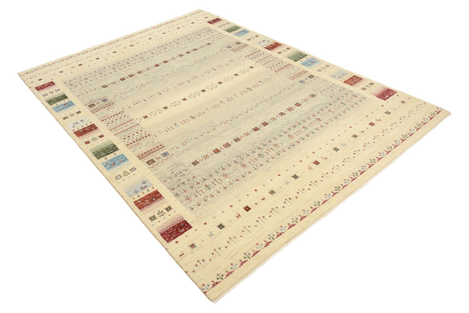 Gabbeh Teppich - Loribaft Indus - 241 x 172 cm - dunkelbeige