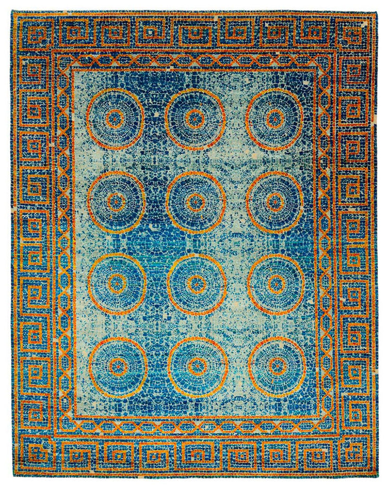 Designer Teppich - 309 x 245 cm - blau