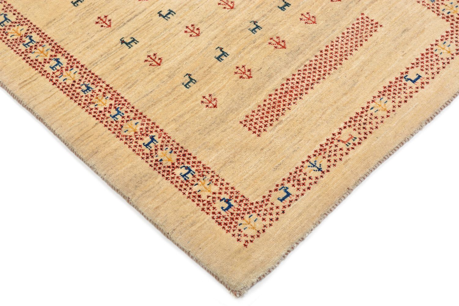 Gabbeh Teppich - Loribaft Perser 113 x 84 cm - beige