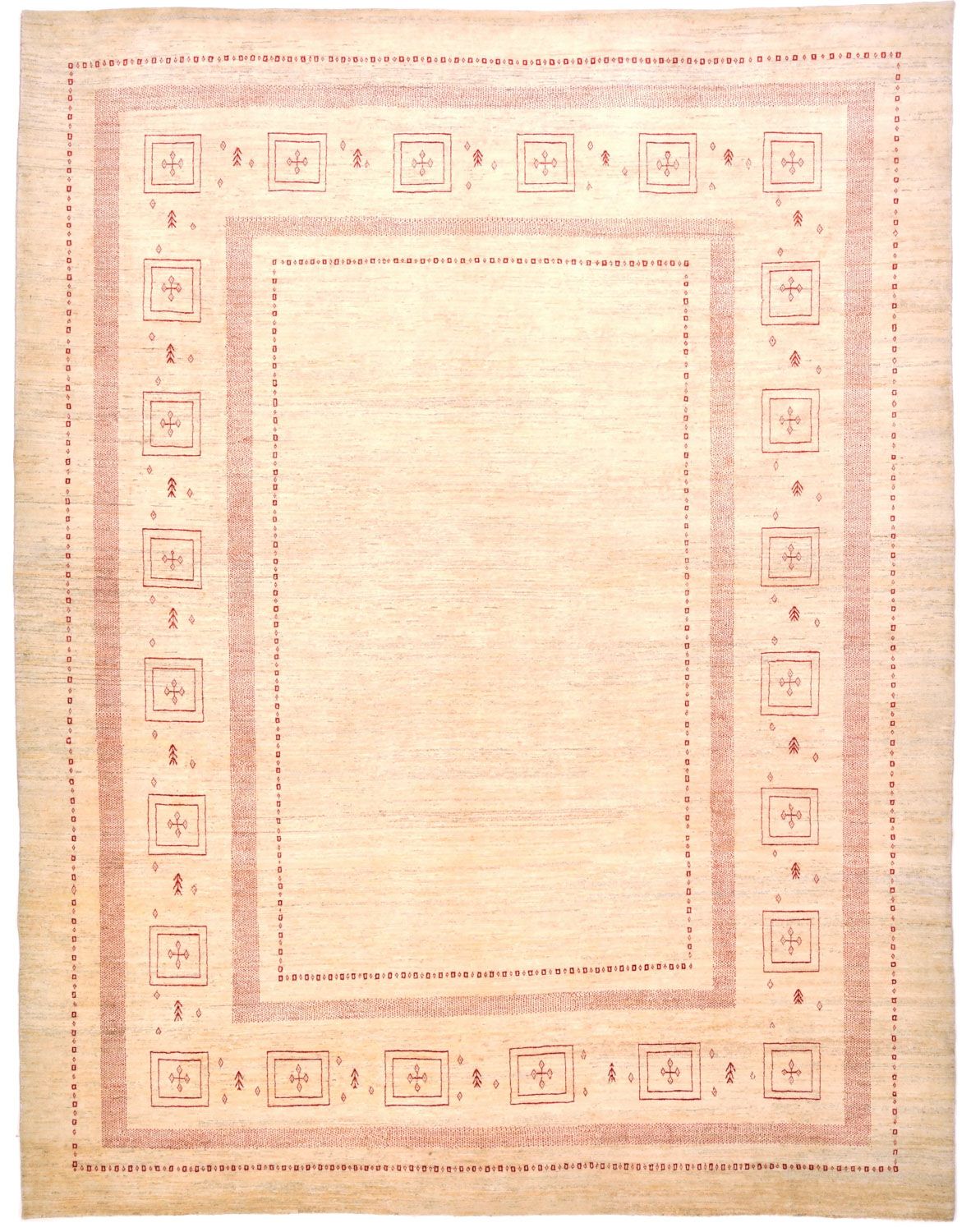 Gabbeh Teppich - Loribaft Perser 417 x 309 cm - beige