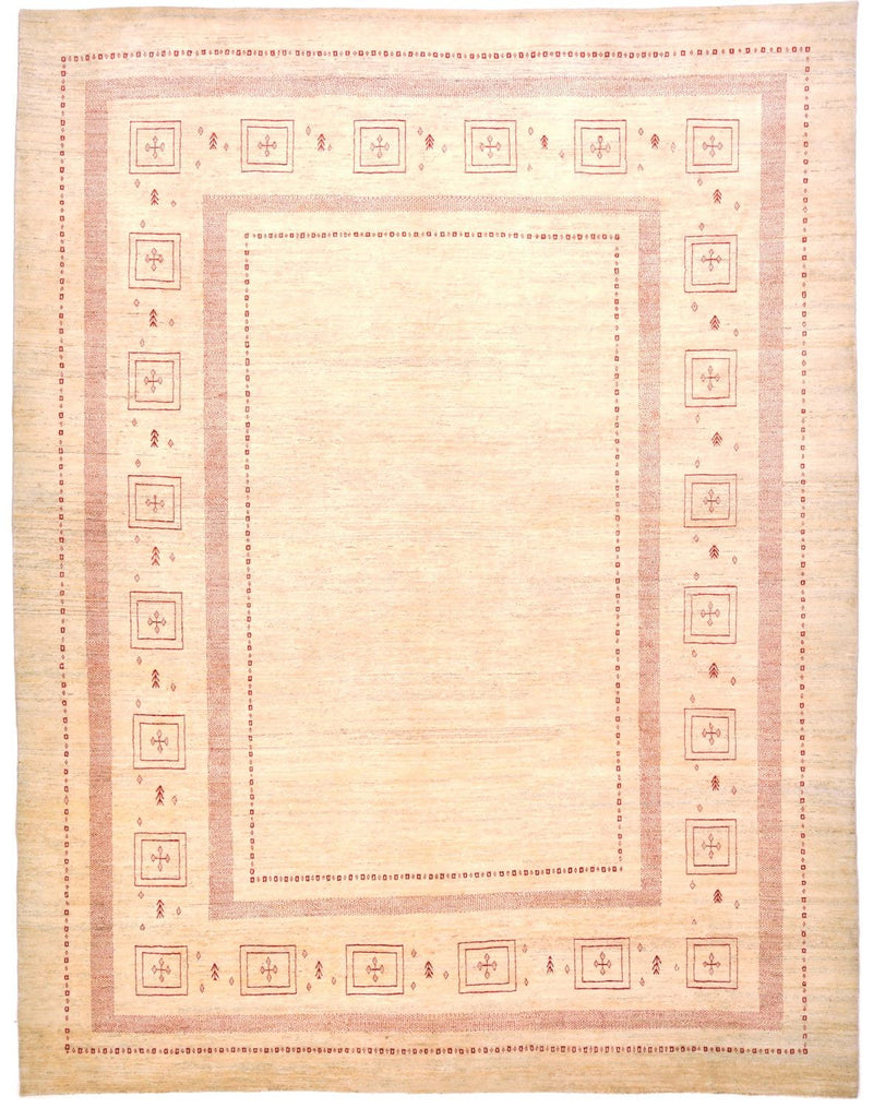 Gabbeh Teppich - Loribaft Perser 417 x 309 cm - beige