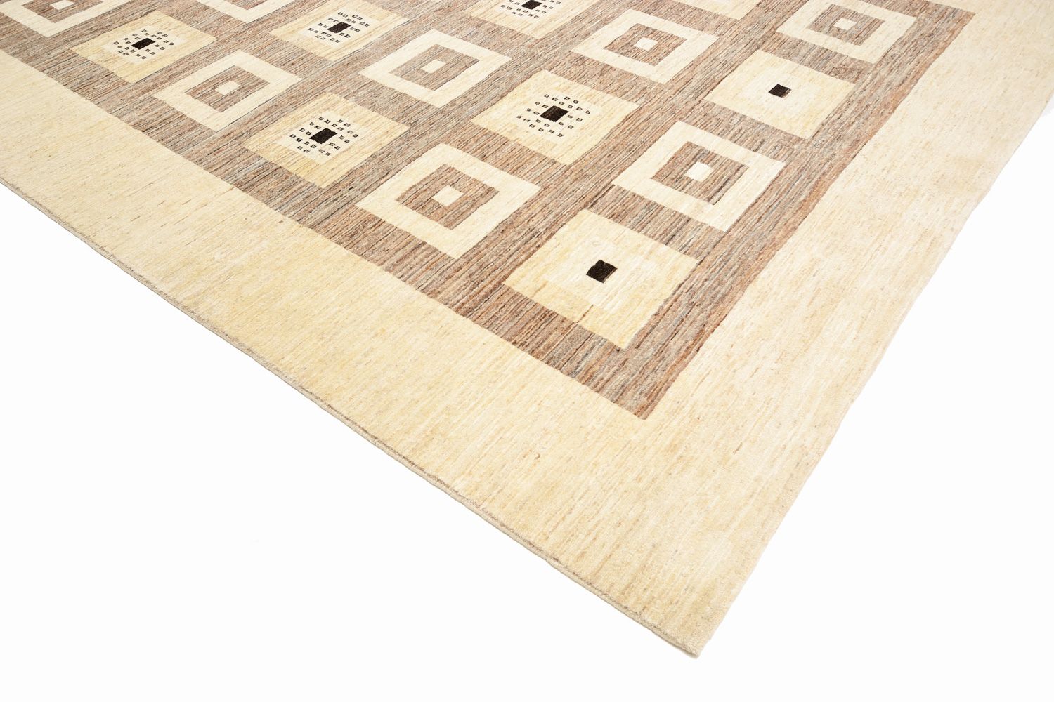 Gabbeh Teppich - Loribaft Perser 379 x 264 cm - hellbraun