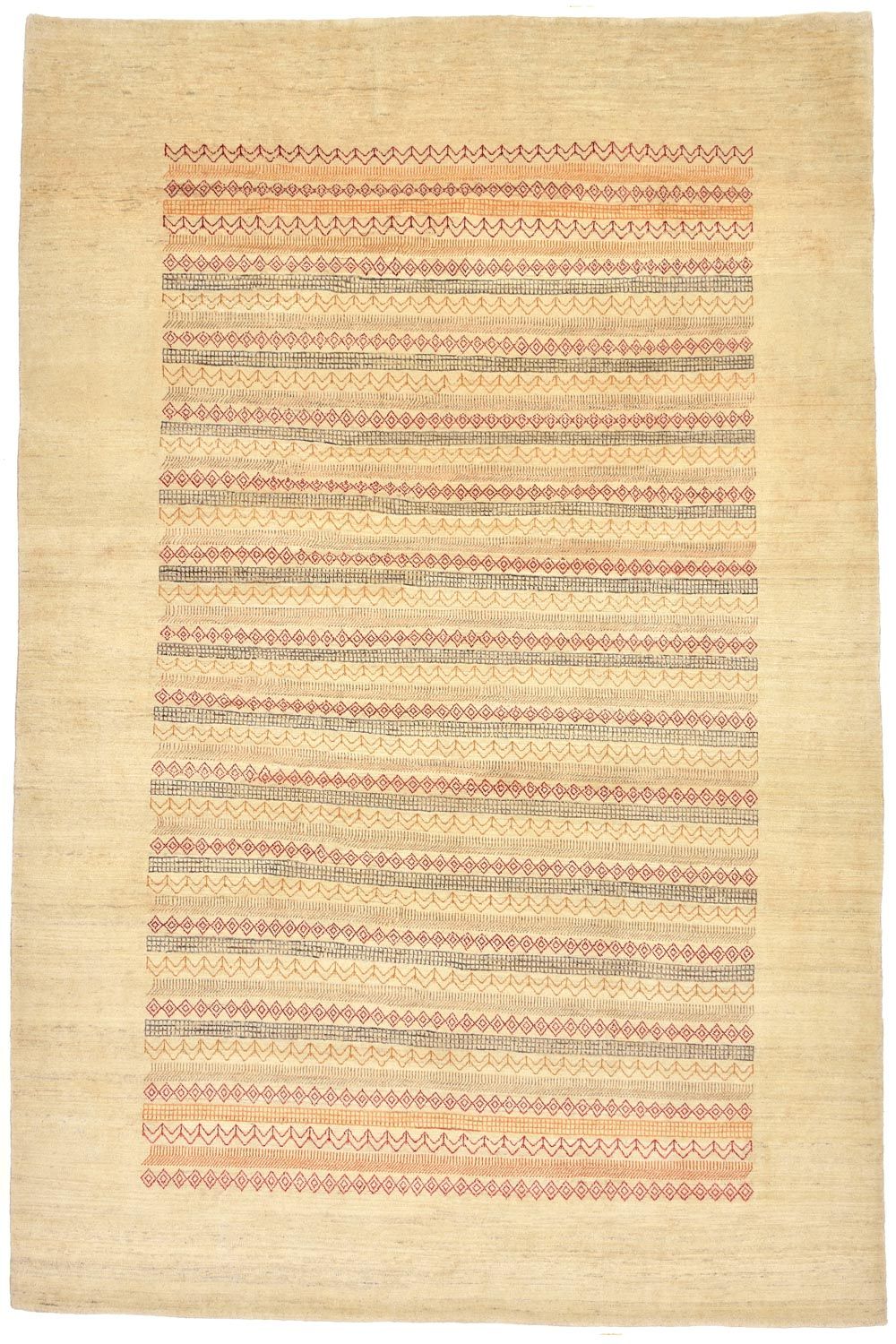 Gabbeh Teppich - Loribaft Perser 302 x 201 cm - natur