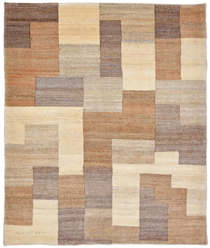 Gabbeh Teppich - Loribaft Perser 146 x 122 cm - hellbraun