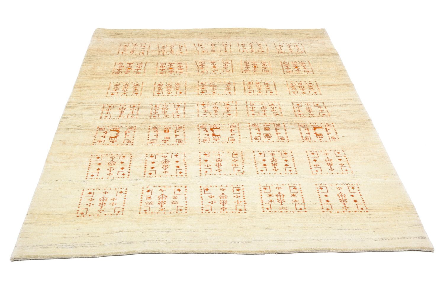 Gabbeh Teppich - Loribaft Perser 198 x 148 cm - natur