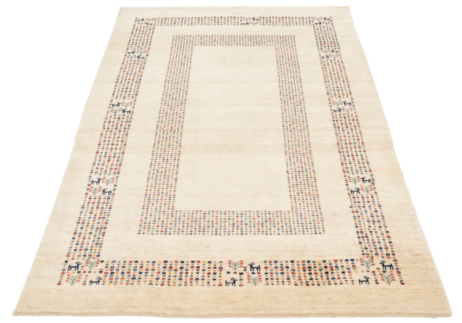 Gabbeh Teppich - Loribaft Perser 180 x 120 cm - beige