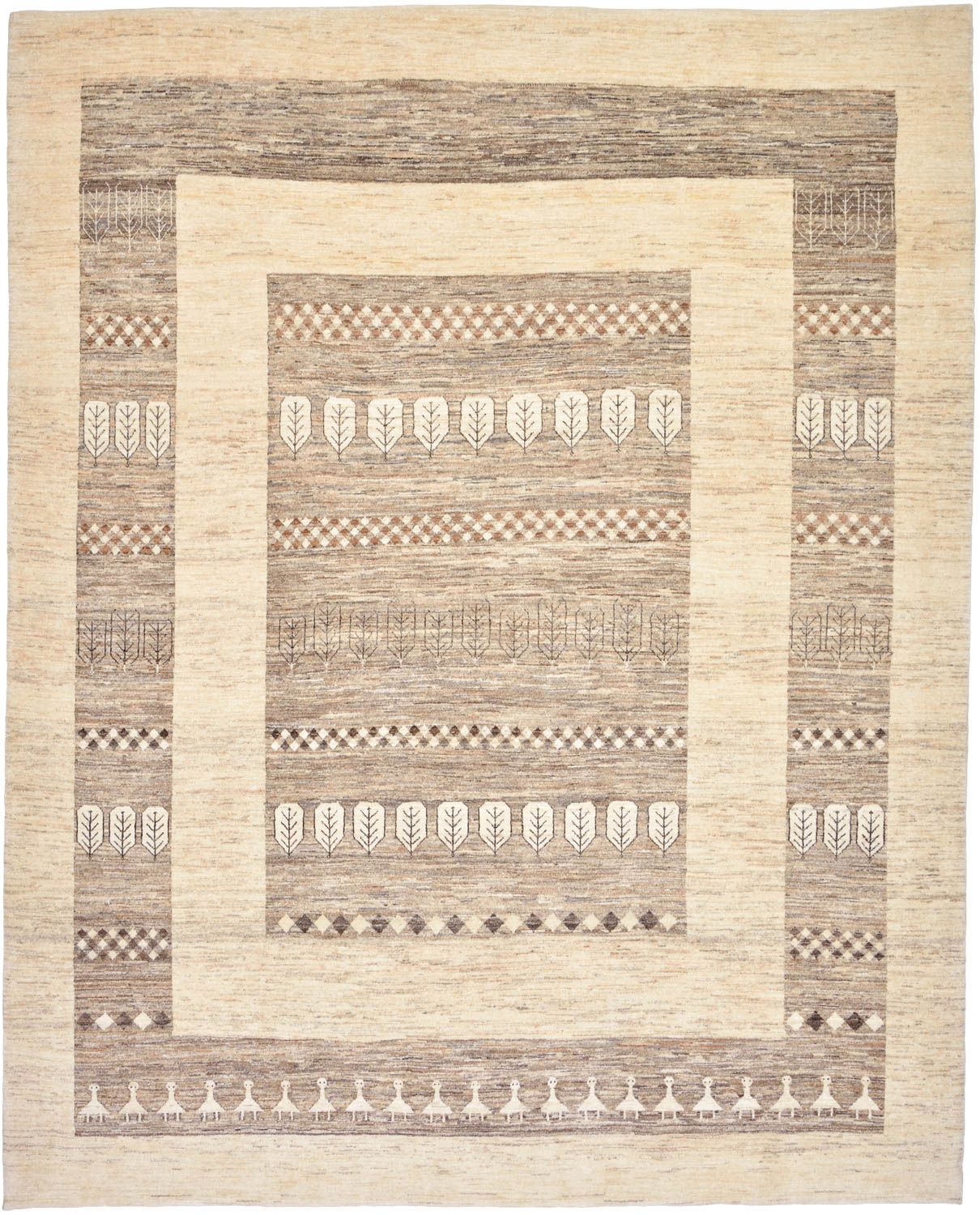 Gabbeh Teppich - Loribaft Perser 253 x 203 cm - sand