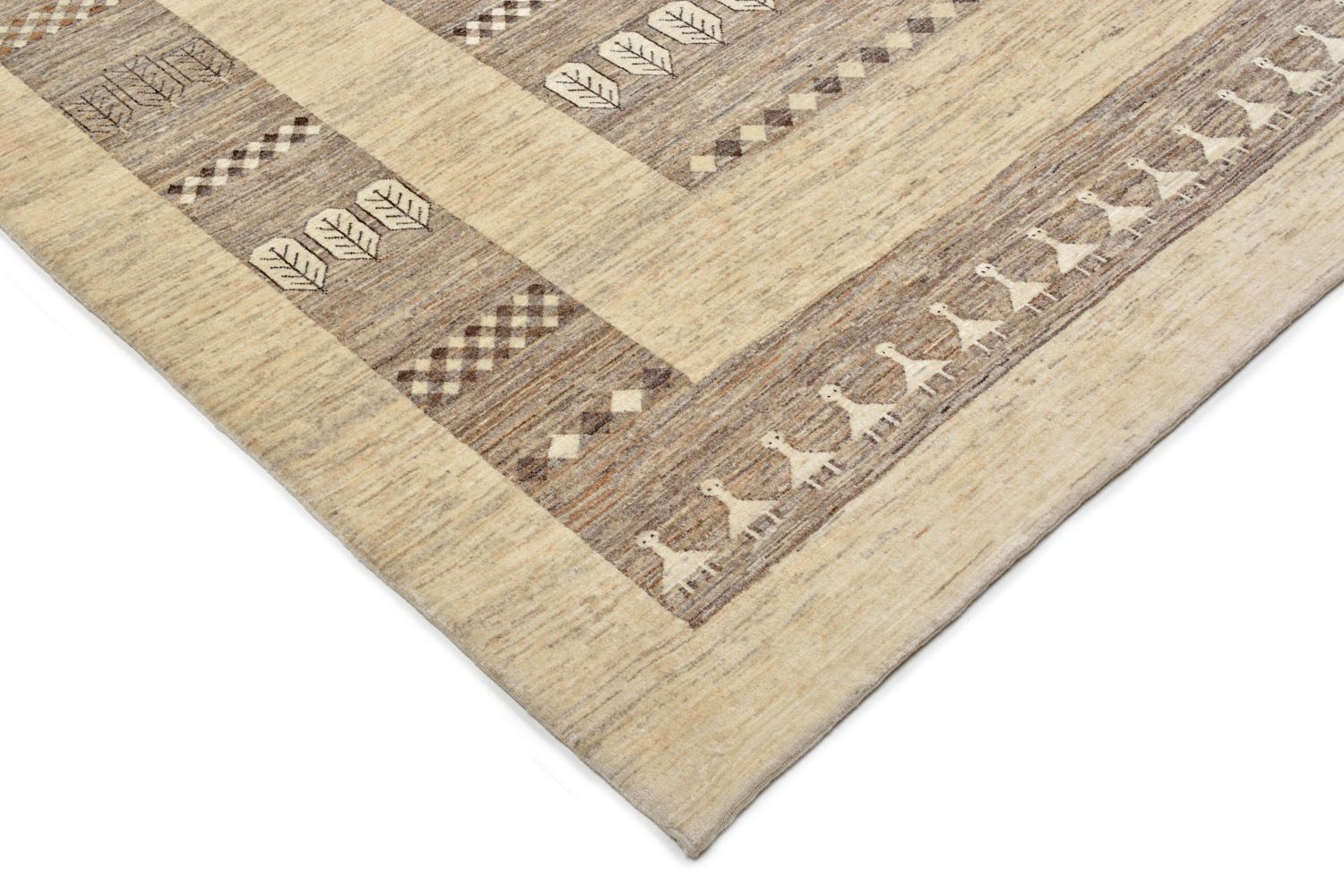 Gabbeh Teppich - Loribaft Perser 253 x 203 cm - sand