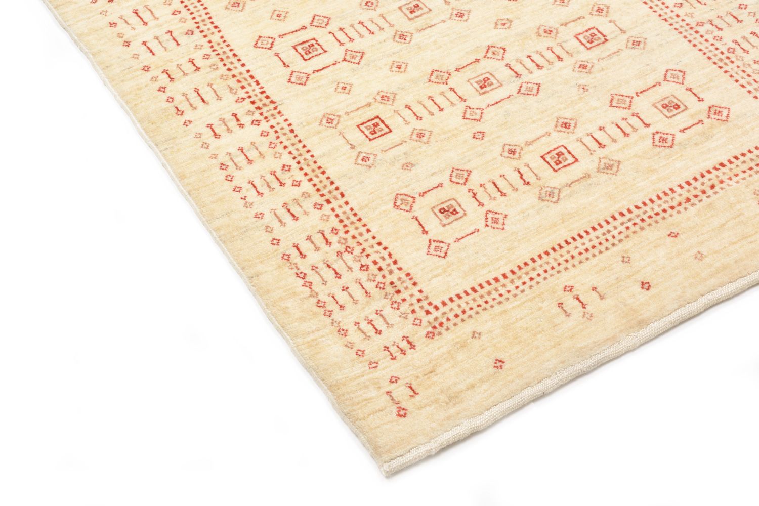 Gabbeh Teppich - Loribaft Perser 195 x 85 cm - beige