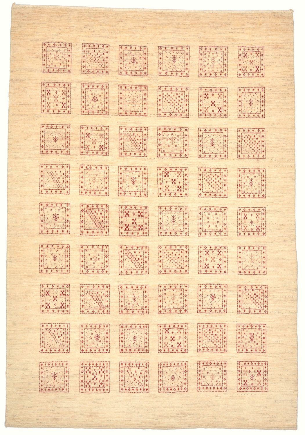 Gabbeh Teppich - Loribaft Perser 211 x 141 cm - beige